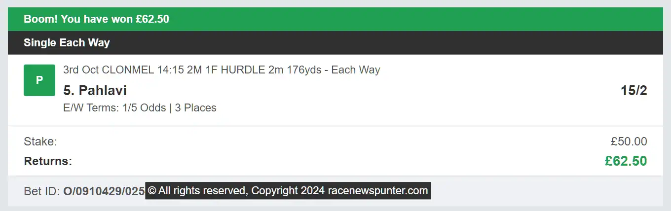 Race Winners Elite - Winner 1 - 2024-10-03