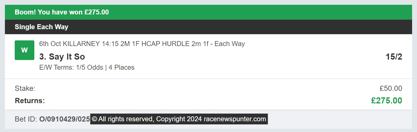 Race Winners Elite - Winner 1 - 2024-10-06