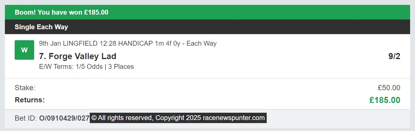 Race Winners Elite - Winner 1 - 2025-01-09