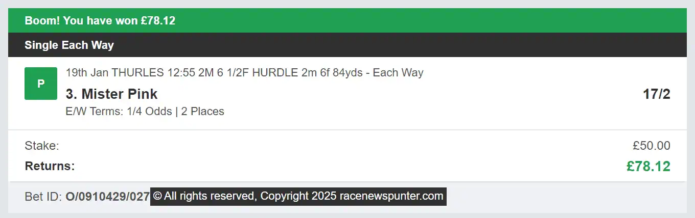 Race Winners Elite - Winner 1 - 2025-01-19